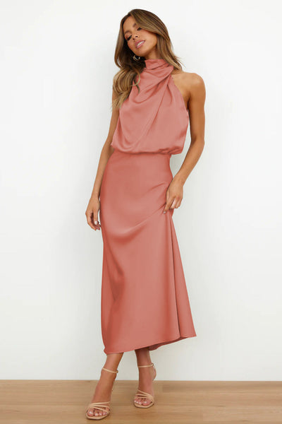 Lydia | Lang Halterneck Kjole