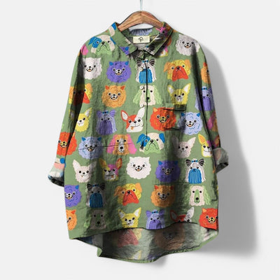 Bluse med Kreative Motiver