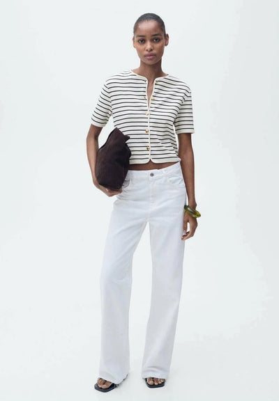 LIVA - Bluse - dark blue white