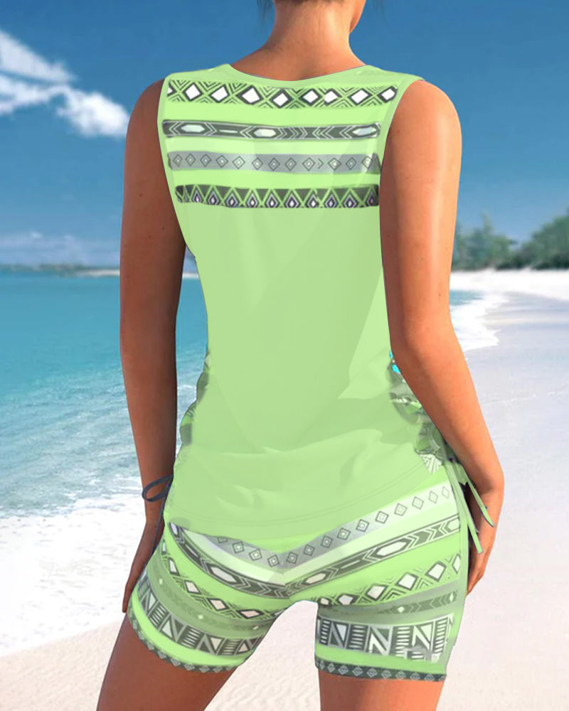 Sylvia - Tankini med geometrisk print