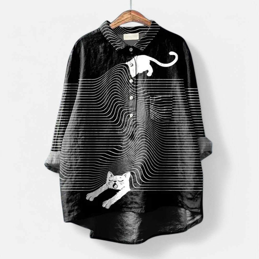 Bluse med Kreative Motiver