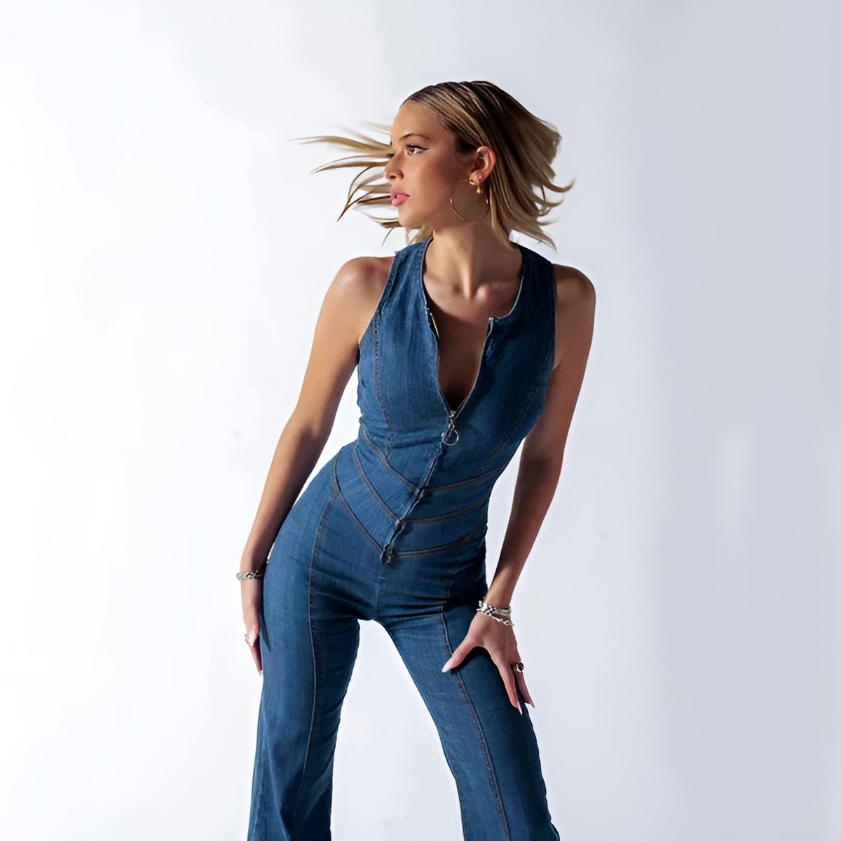 Julie™ | Denim Buksedragt