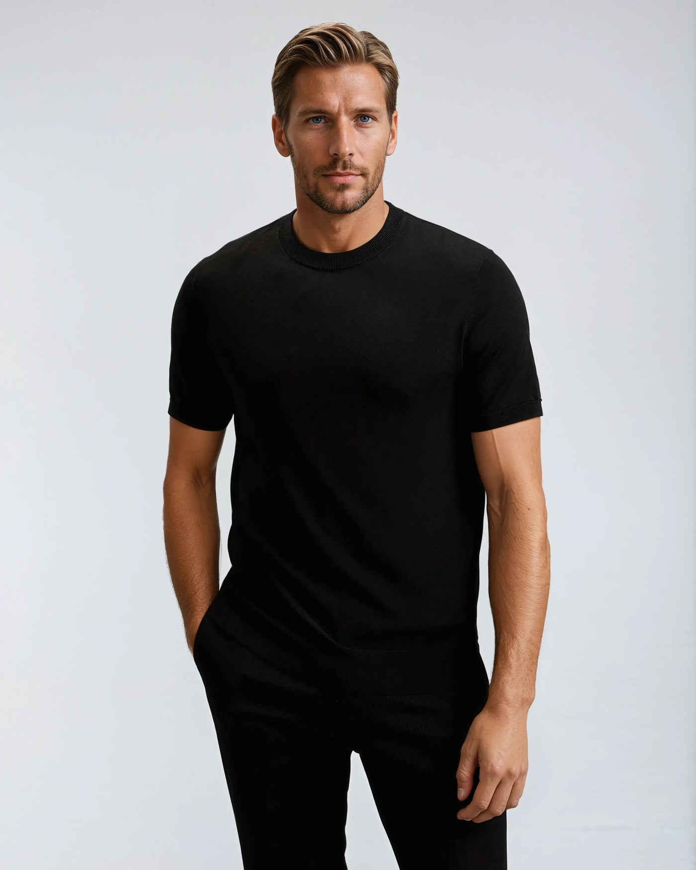 Cashwool T-shirt Sort