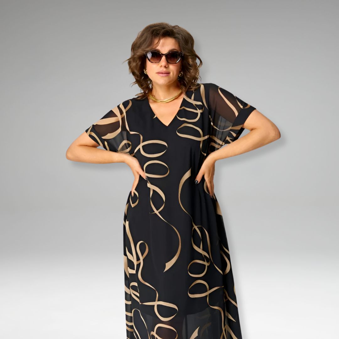 Sanne – Let kjole med grafisk print