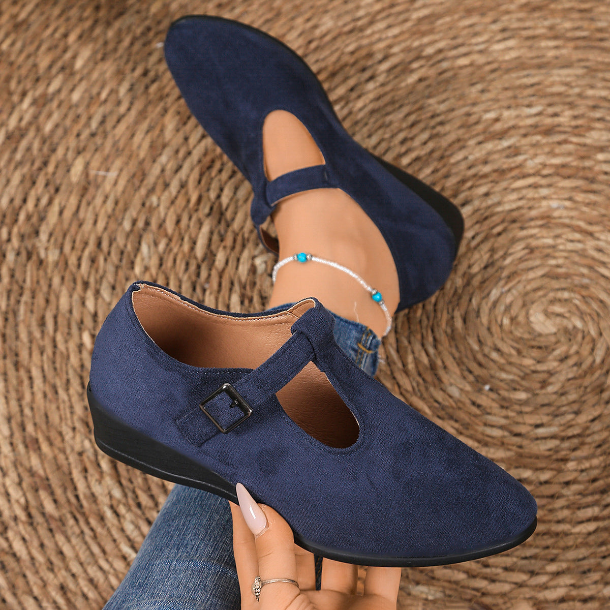 Gurli | Ortopædiske loafers med kilehæl og spænde