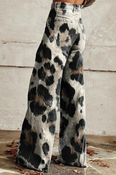 Sofie | Wilde Leopardprint Flared Bukser