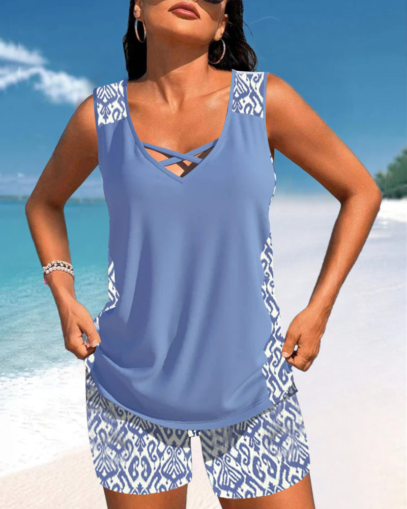 Sylvia - Tankini med geometrisk print