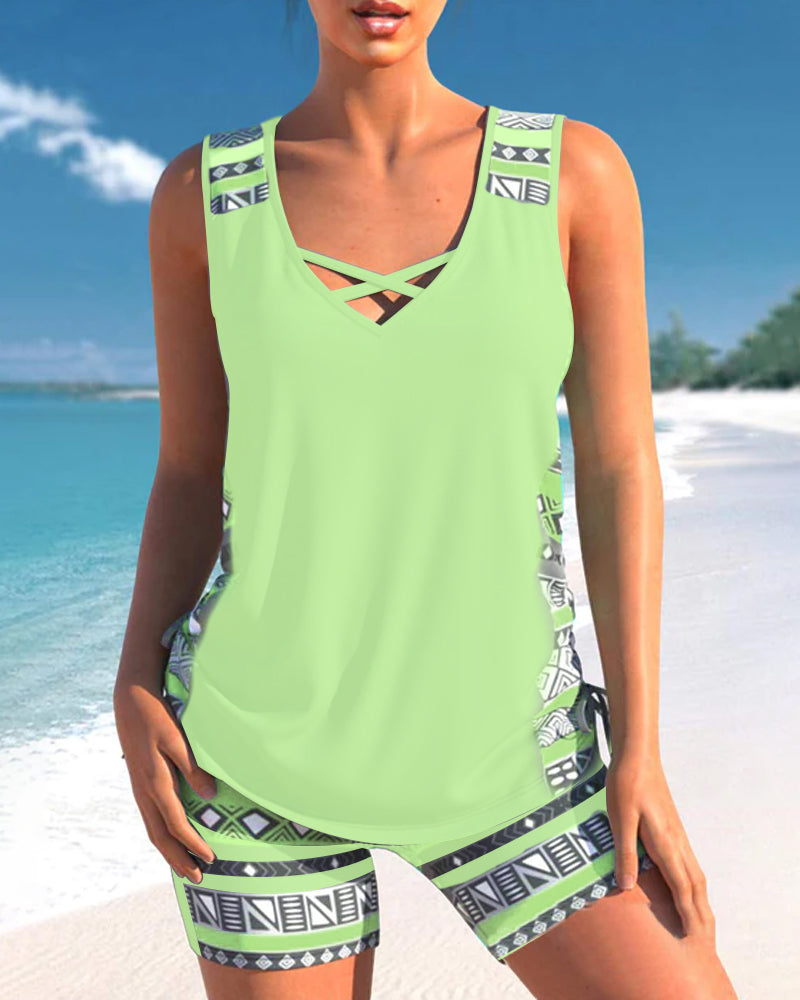Sylvia - Tankini med geometrisk print