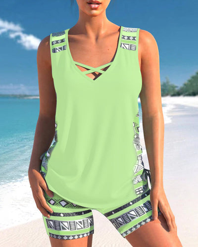 Sylvia - Tankini med geometrisk print