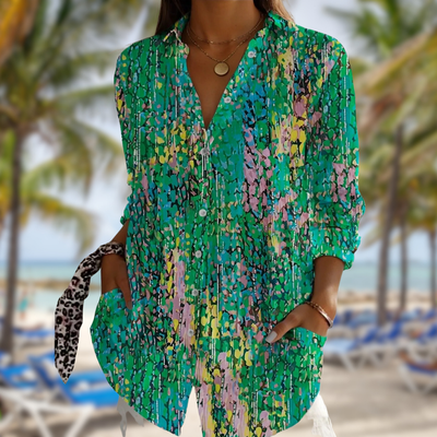 Thalina™ – blomsteret langærmet bluse