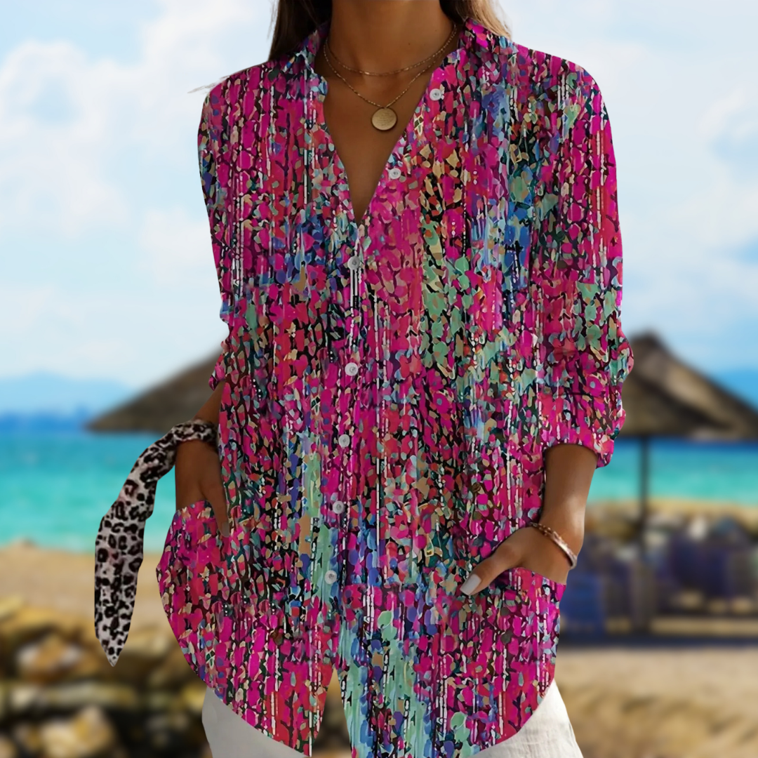 Thalina™ – blomsteret langærmet bluse