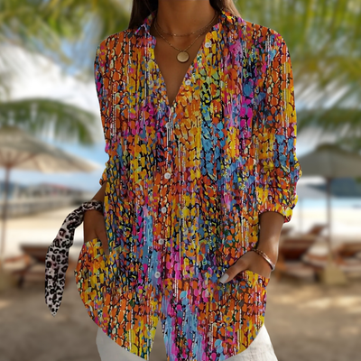 Thalina™ – blomsteret langærmet bluse