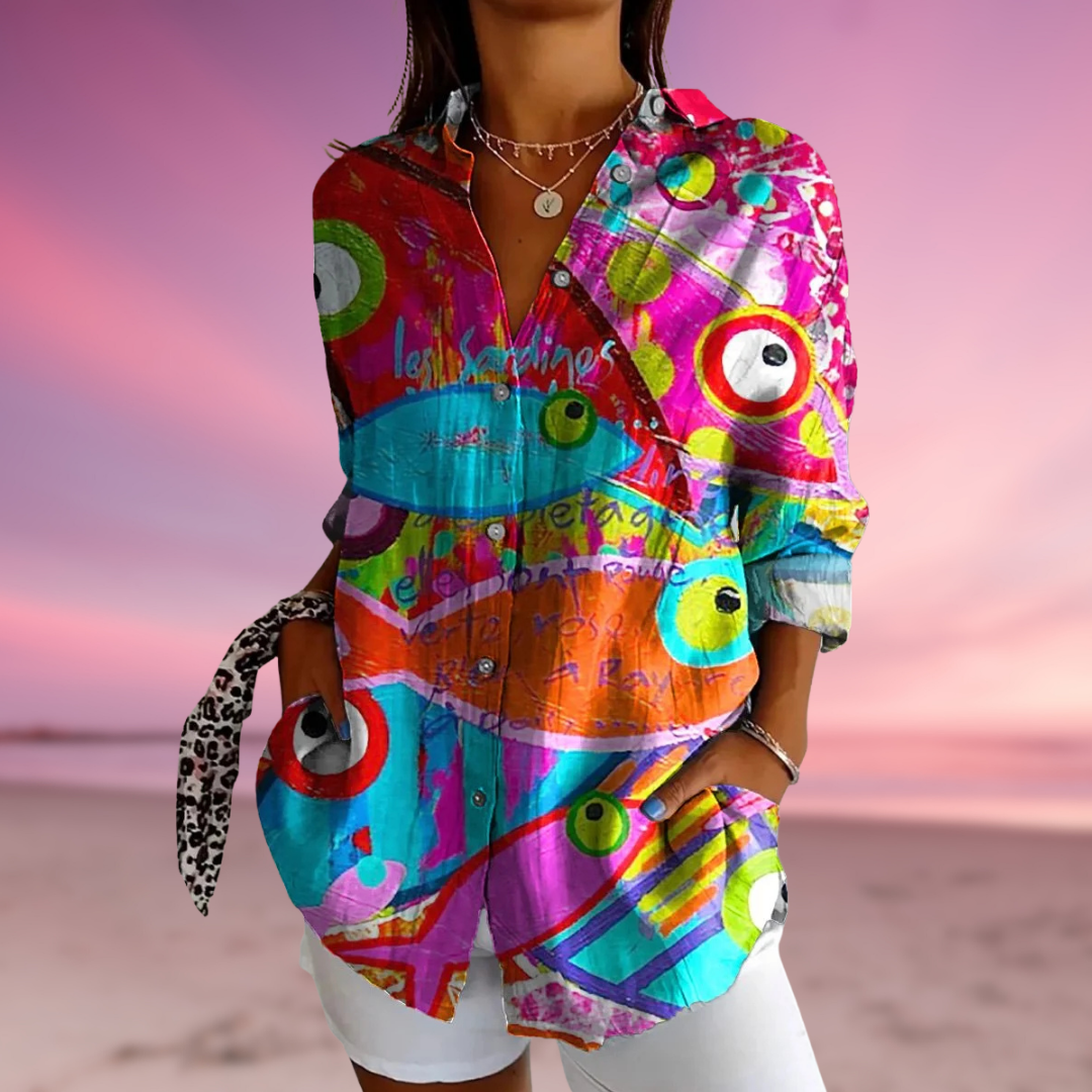 Neraia™ – fiskemønstret bluse