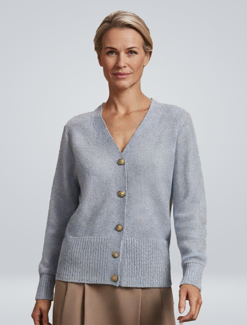 Line | Cardigan med hjerteformede knapper