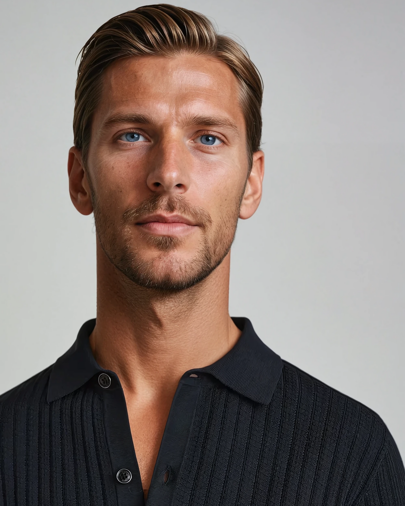 Hæklet Cardigan Polo Sort