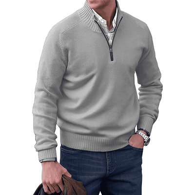 Kasper | Elegant cashmere sweater med lynlås