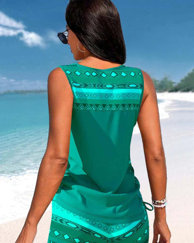 Sylvia - Tankini med geometrisk print