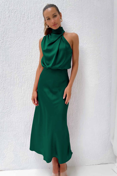 Lydia | Lang Halterneck Kjole