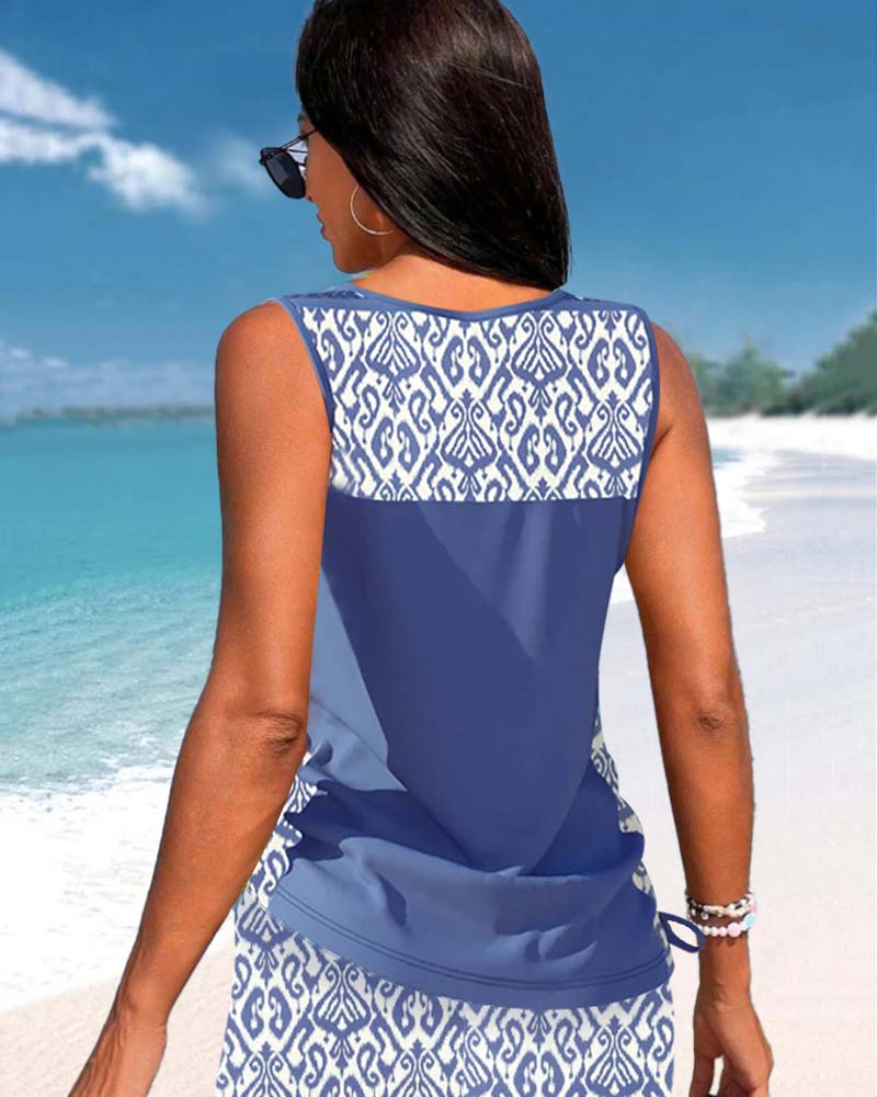 Sylvia - Tankini med geometrisk print