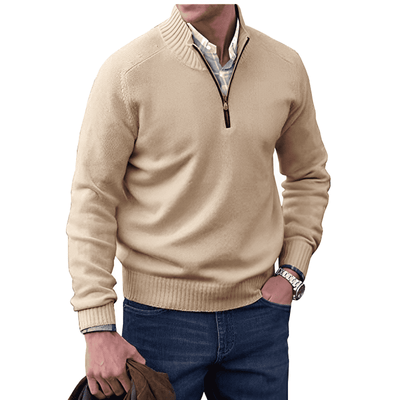 Kasper | Elegant cashmere sweater med lynlås