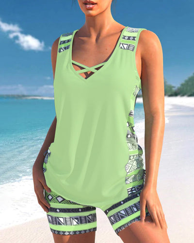 Sylvia - Tankini med geometrisk print