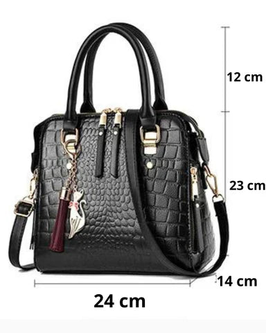 Kaja™ | Krokodillepræget lædertaske
