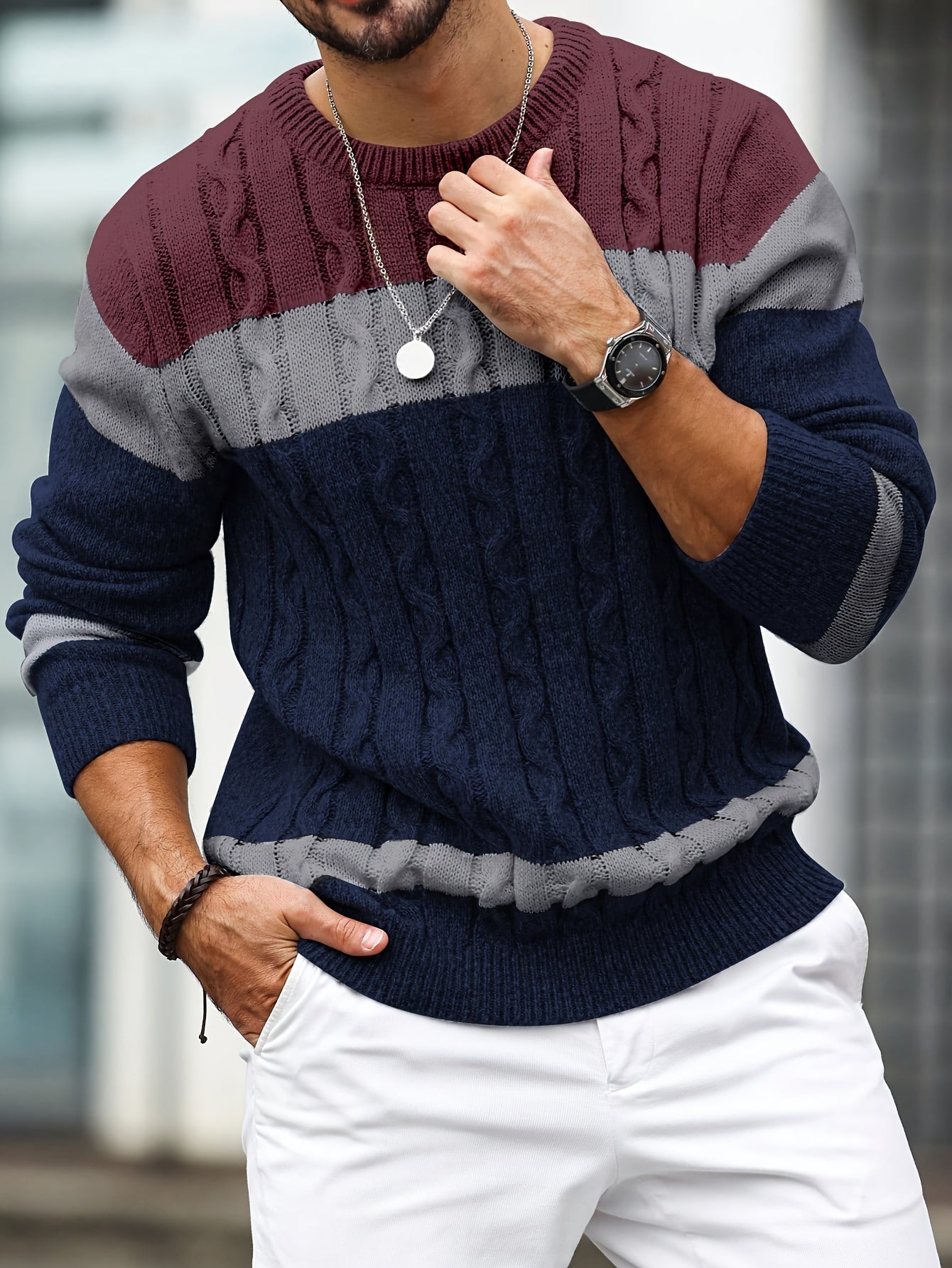Kim | Elegant patchwork sweater