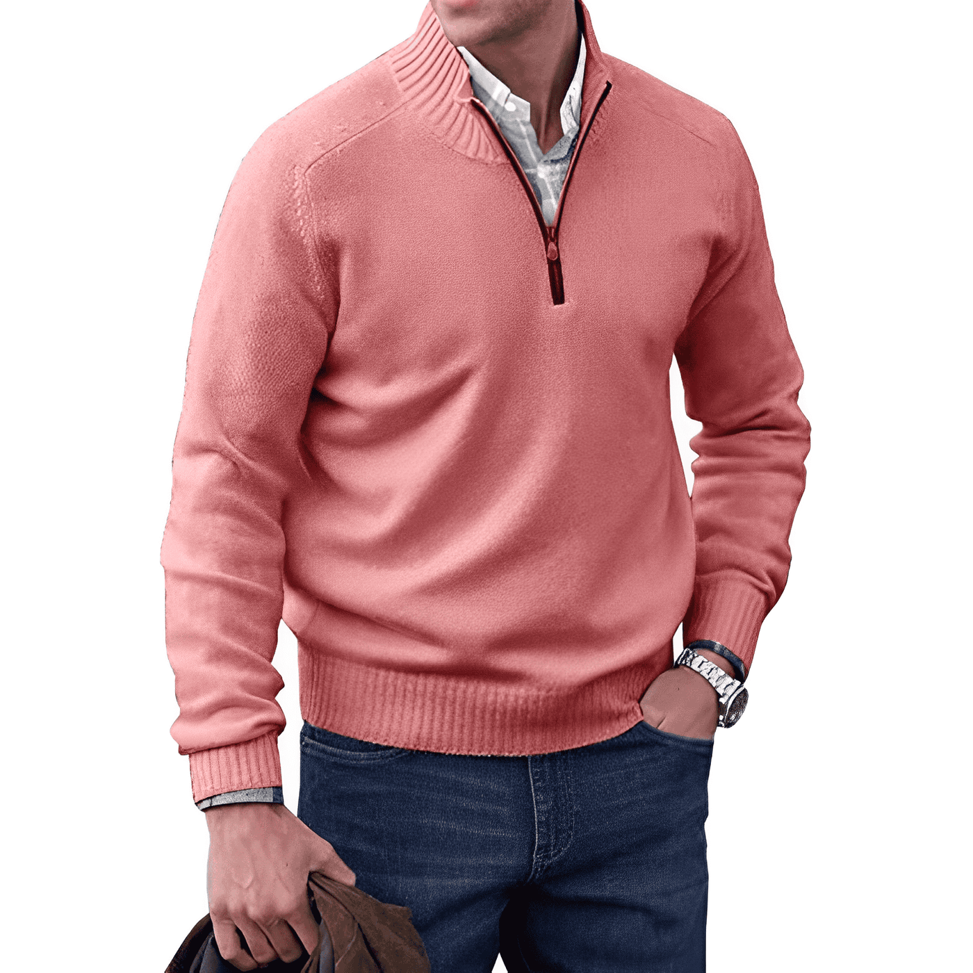 Kasper | Elegant cashmere sweater med lynlås