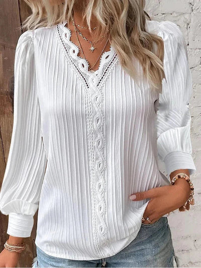 Maja | Bluse med blonderdetaljer