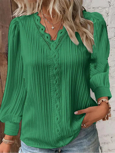 Maja | Bluse med blonderdetaljer