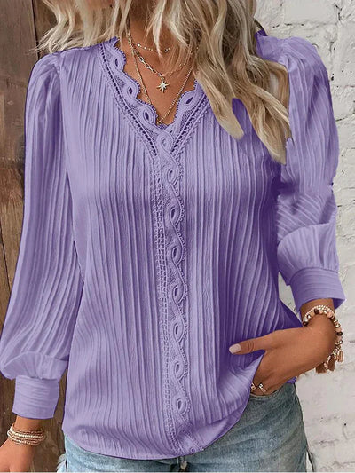 Maja | Bluse med blonderdetaljer