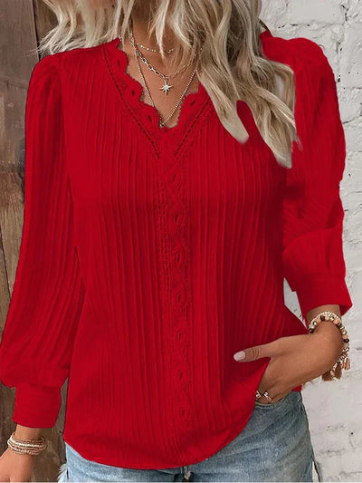 Maja | Bluse med blonderdetaljer