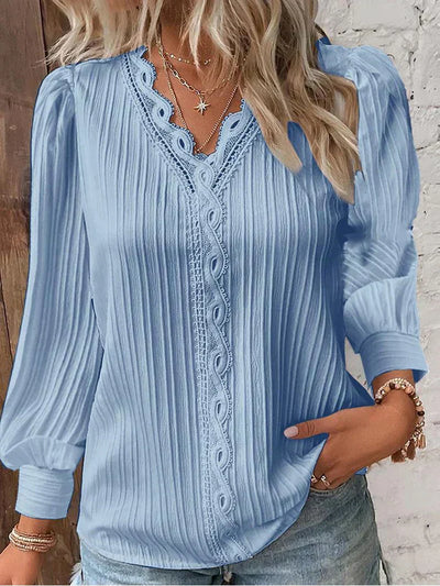 Maja | Bluse med blonderdetaljer