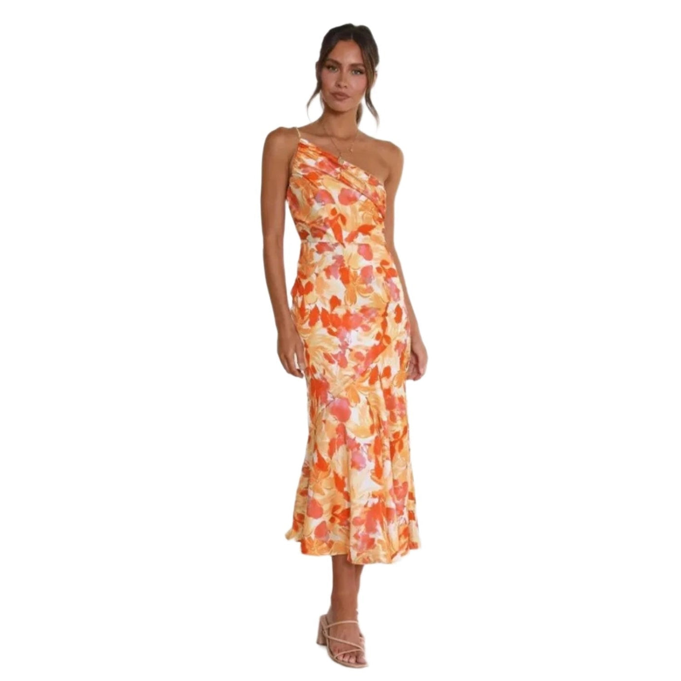 Emmy | Asymmetrical Maxi Dress with Floral Print