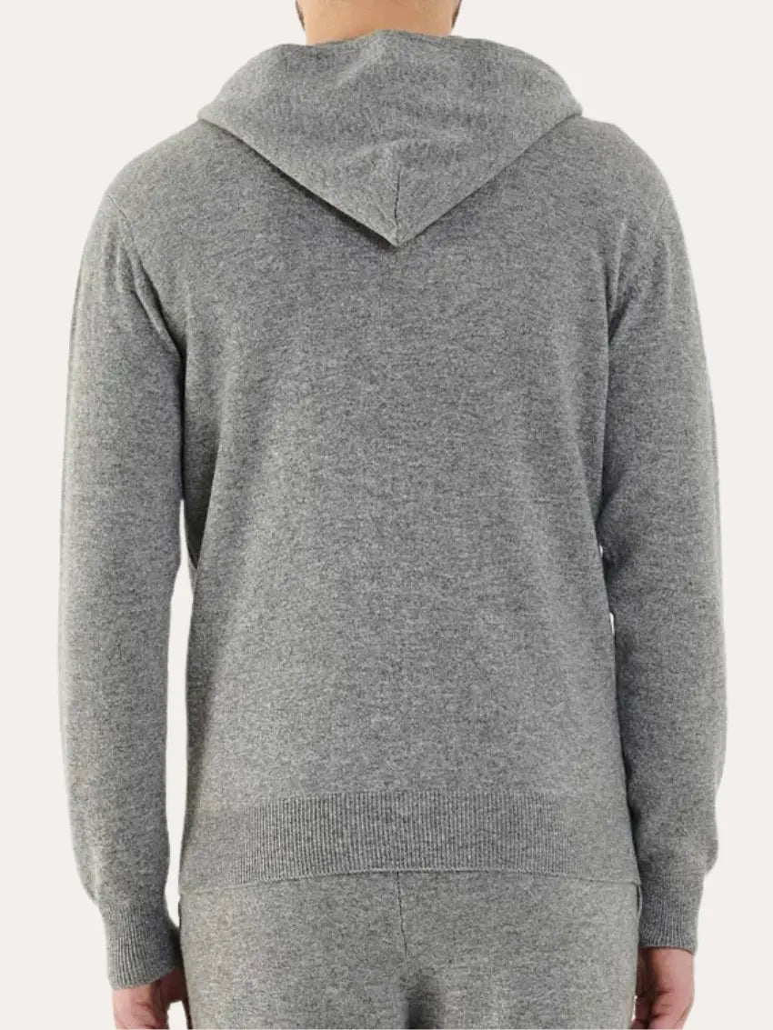 Cashmere Strikket Zip Vest - Lys Grå