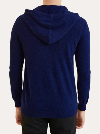 Cashmere Strik Zip Vest - Marineblå