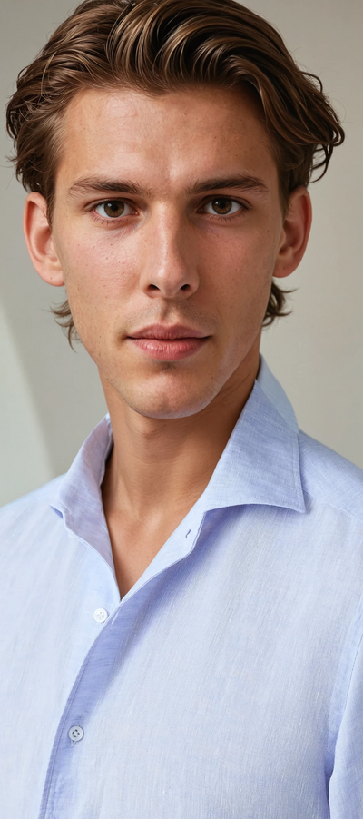 Linned Skjorte Lysblå