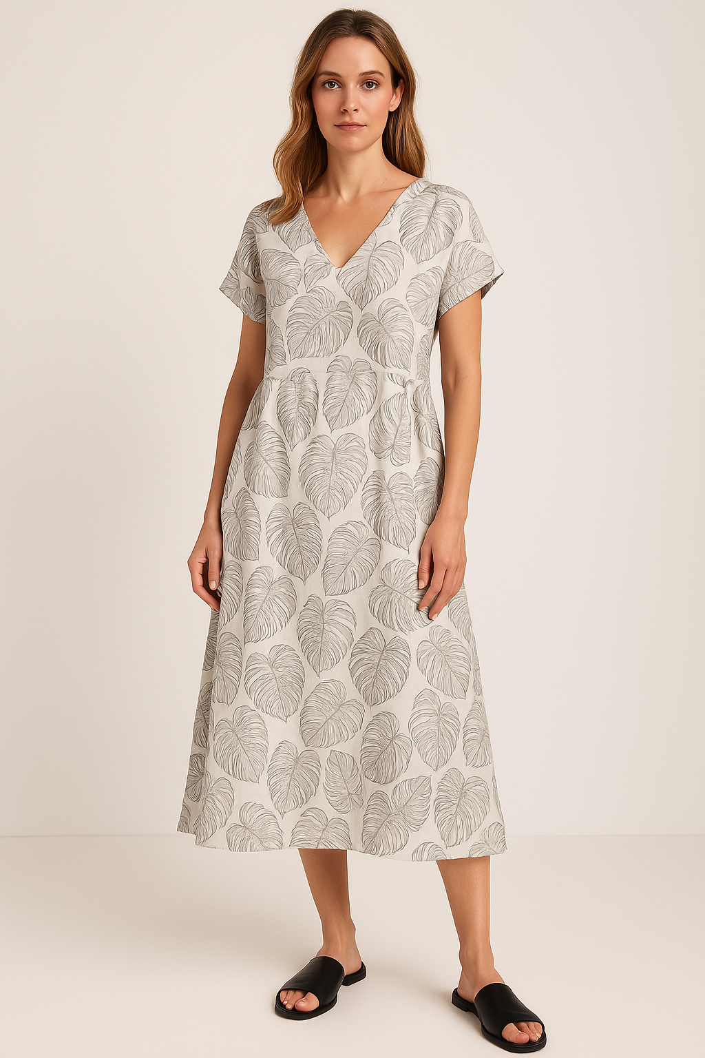 Vintage Kjole med Blomstermønster