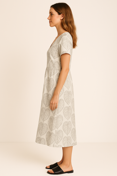 Vintage Kjole med Blomstermønster