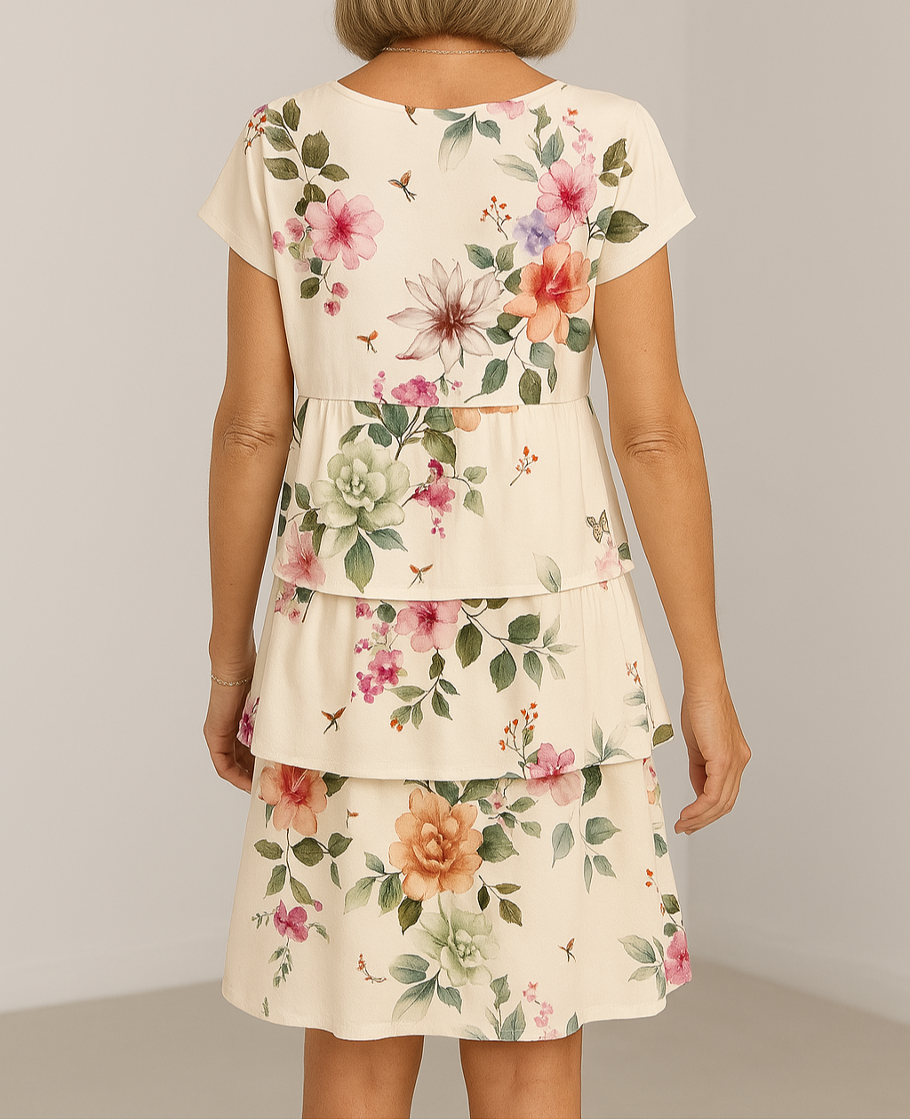 Emilia | Blomstret Flæse Kjole i Lag