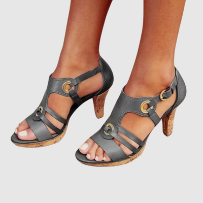 Cristiana™ | Sandaler med hæl i premium læder