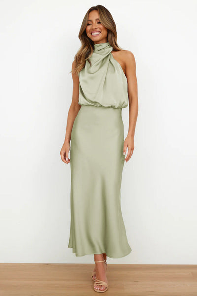 Lydia | Lang Halterneck Kjole