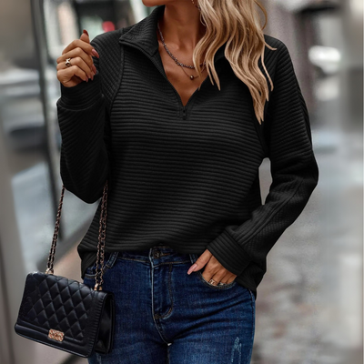 Suzanne™ - Halv-Glidelås Detaljeret Sweater