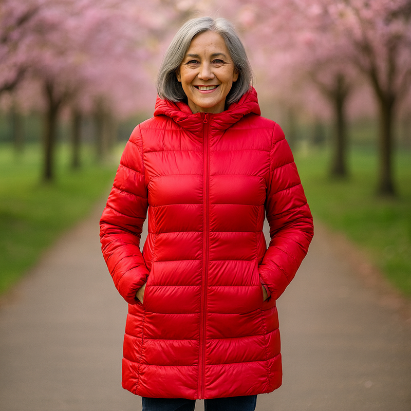 Helsa™ Langt Foret Mellemlag – Mørkerød