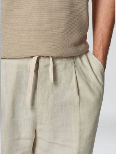 Seaside Linned Bukser - Beige