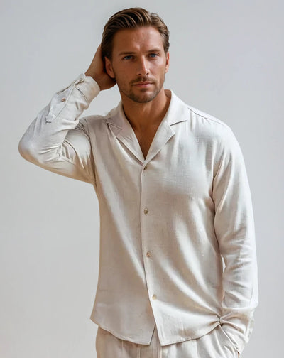 Linned Strandskjorte - Beige