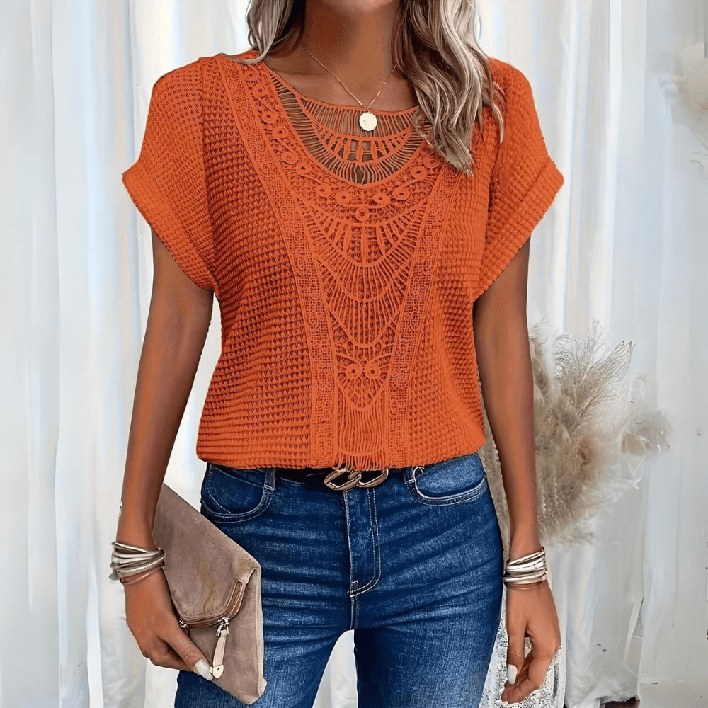 Karin™ – Elegant bluse i Ibiza-stil