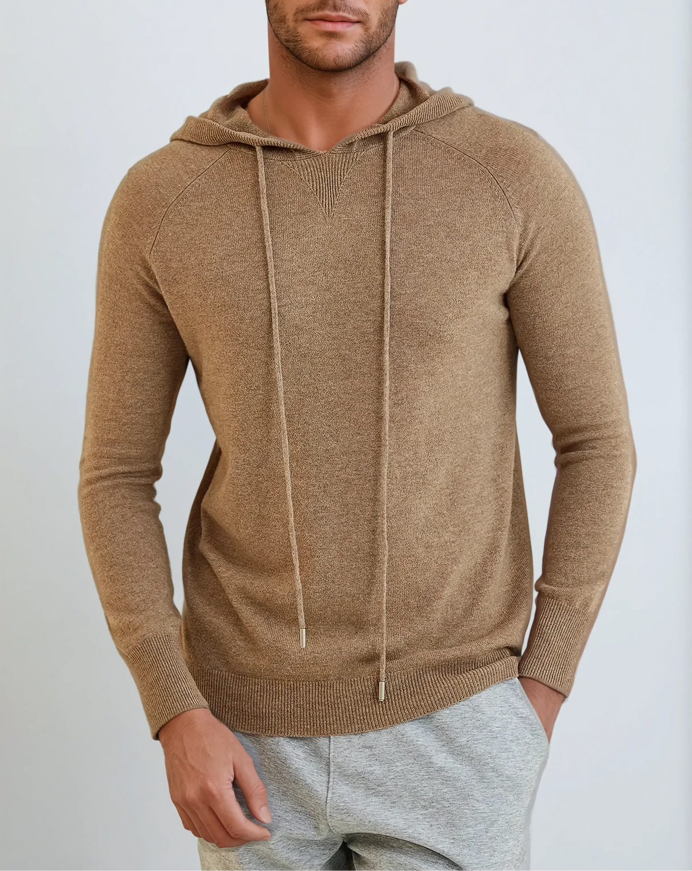 Essential Cashmere Hoodie - Khaki Artisan