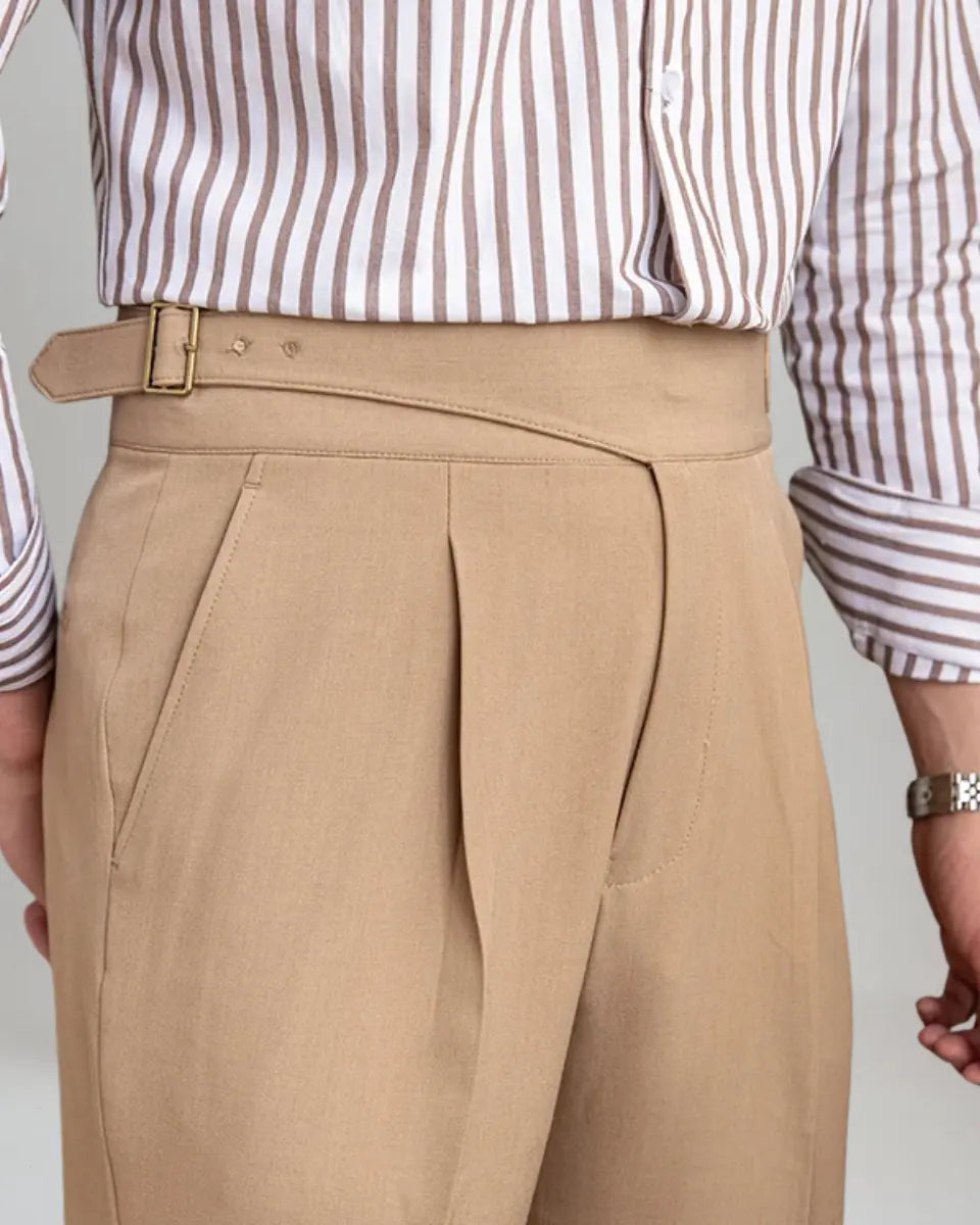 Oxford Plisseret Bukser - Khaki