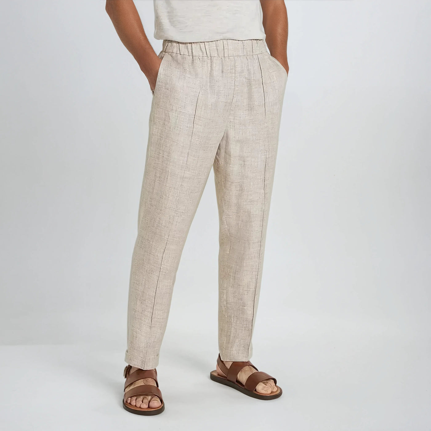 Linnedragt Beige
